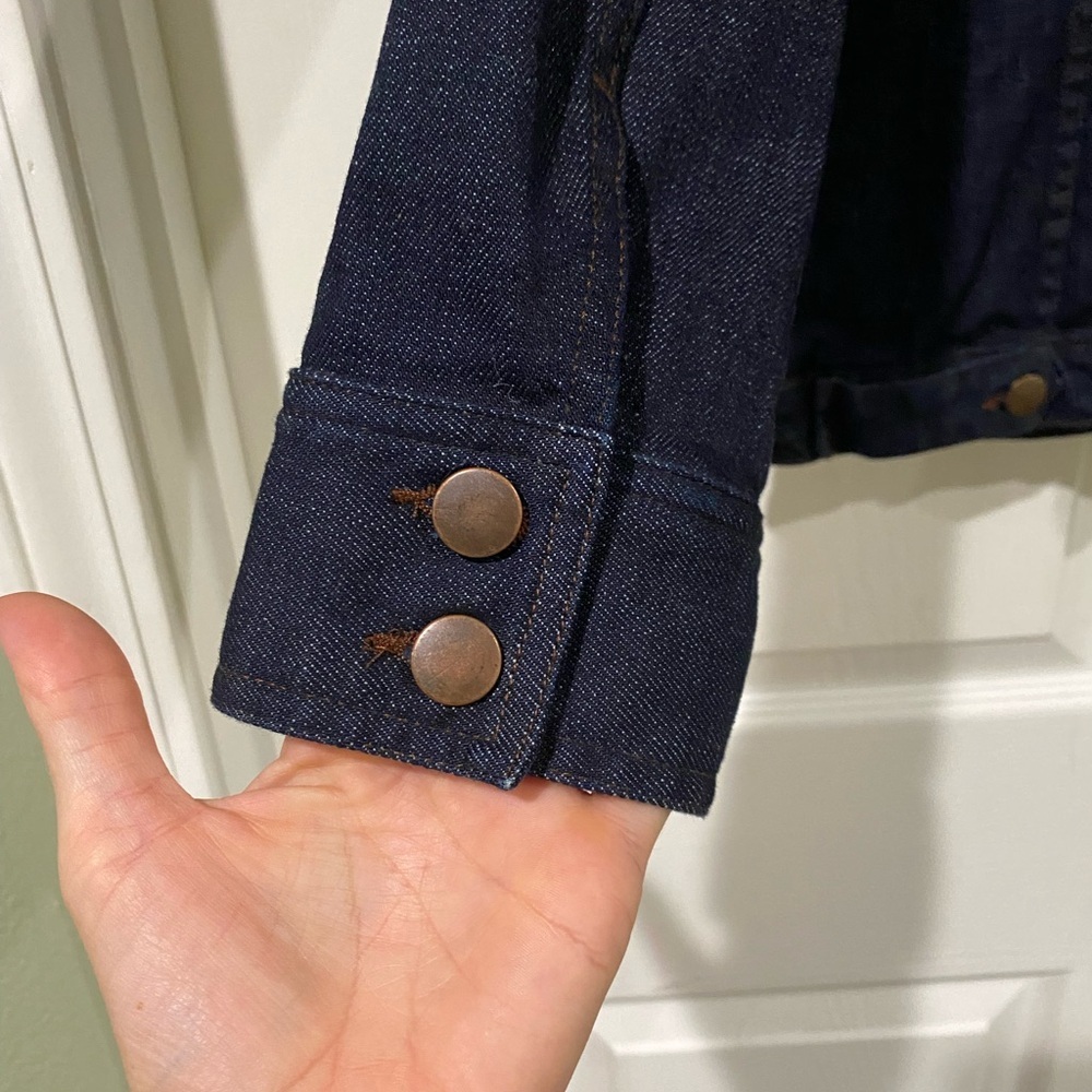 Eileen Fisher Dark Blue Jean Jacket - Picture 9 of 13